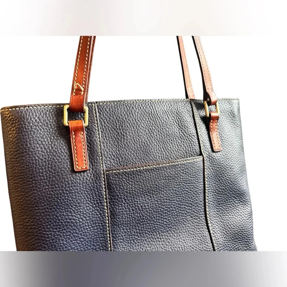 Dooney & Bourke Pebble Grain Leather Small Lexington Bag in Black and Brown - Picture 5 of 17